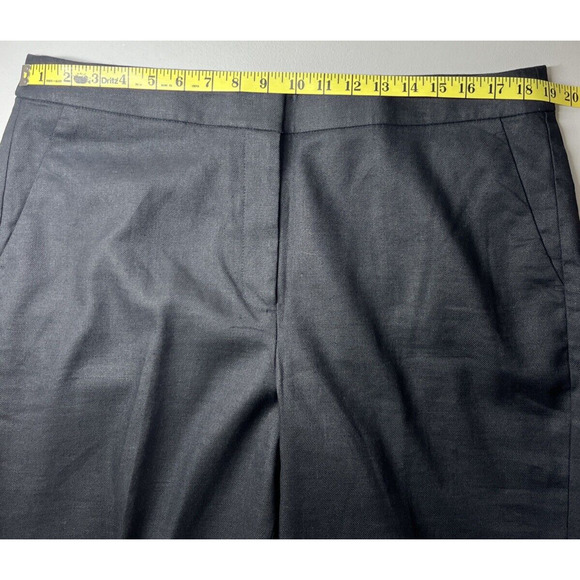 J Crew Kate Pants Womens 16 Black Straight Leg Pant Stretch Linen Blend Lined - Picture 4 of 10